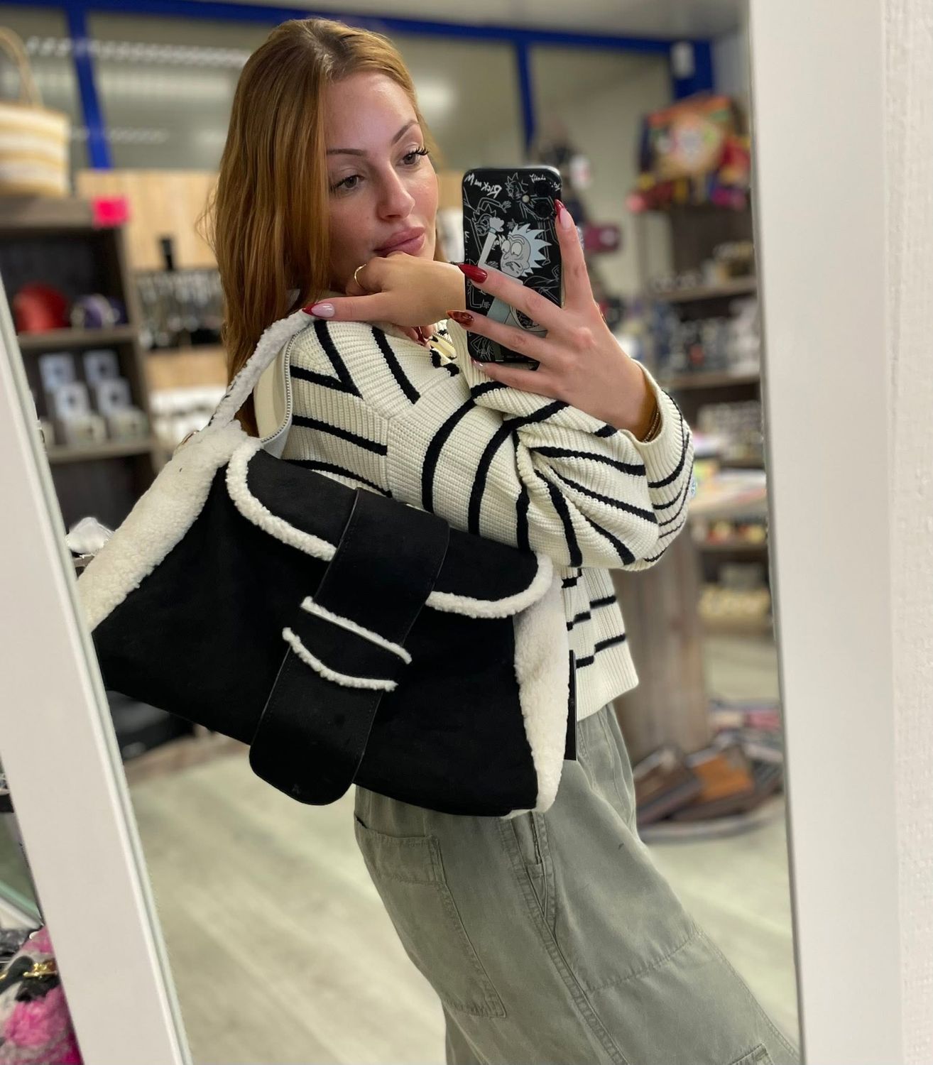 Sac peluche noir avec teddy beige
