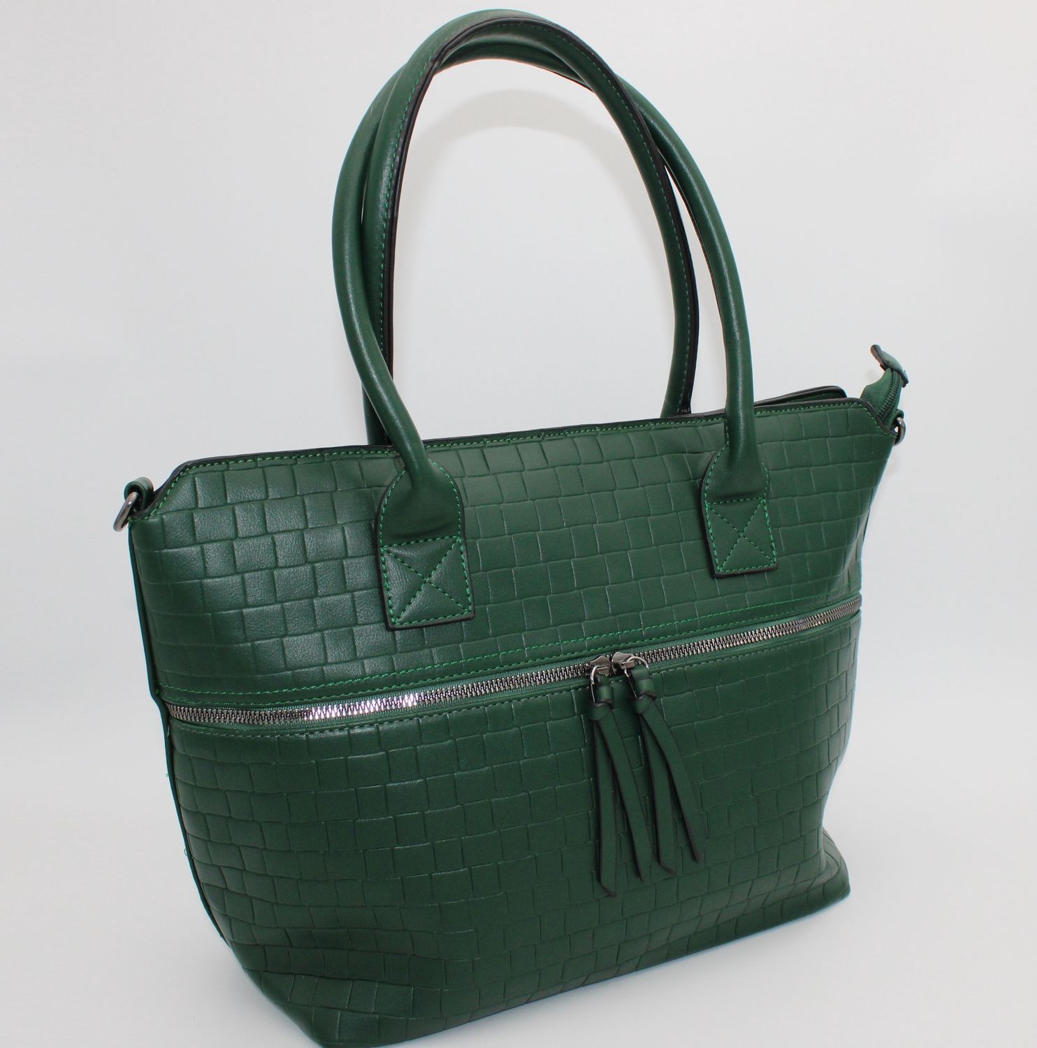 Sac à main texturé vert
