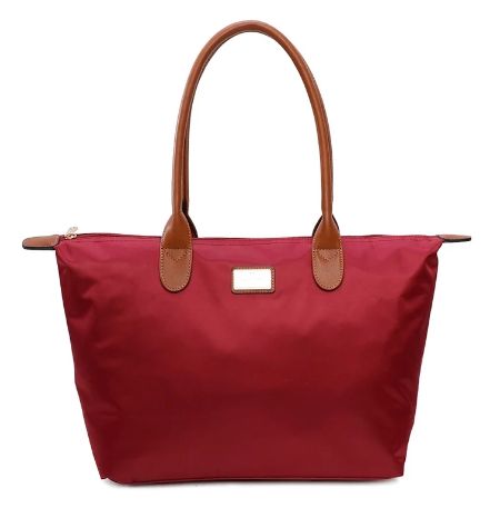 Sac cabas en nylon bordeaux