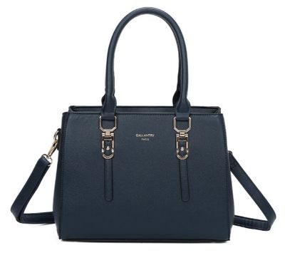 Sac à main en similicuir bleu marine