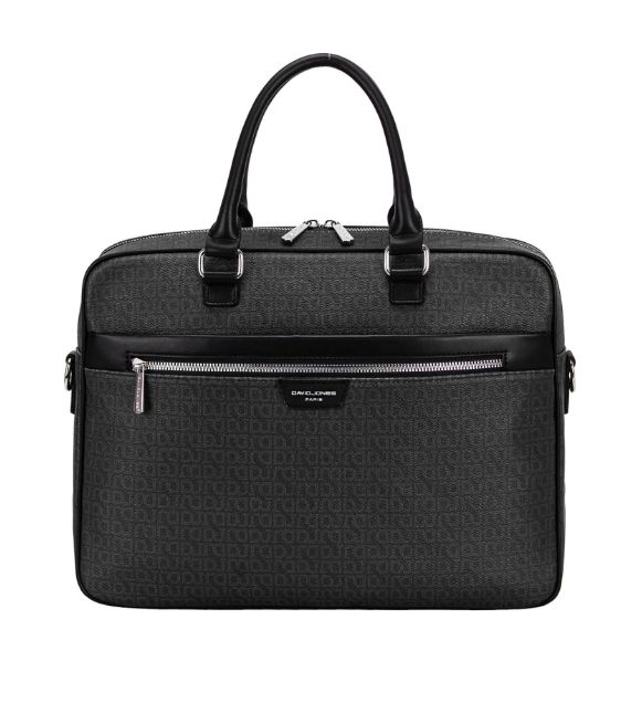 Sac à documents en similicuir noir à imprimés