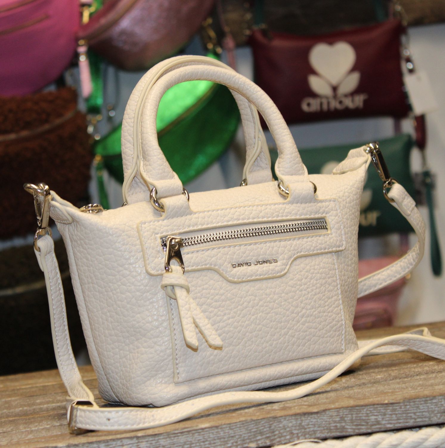 Petit sac en cuir synthétique ivoire