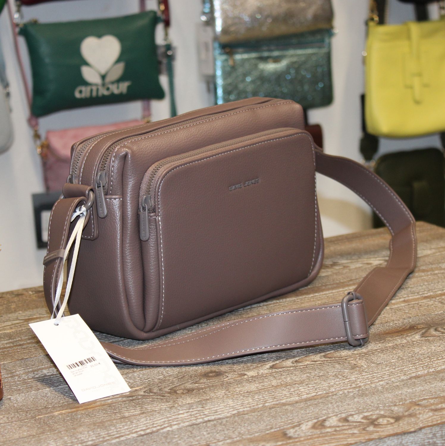 Sac multipoches en similicuir chocolat