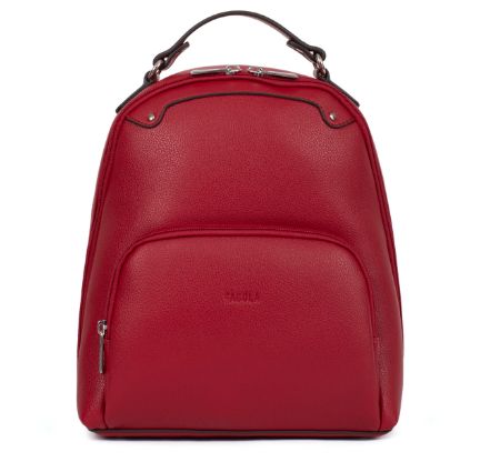 Sac à dos en similicuir rouge