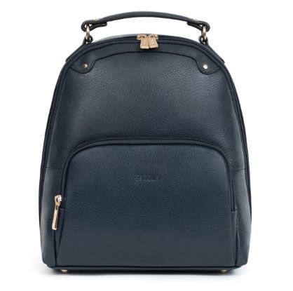 Sac à dos en cuir de vachette bleu marine