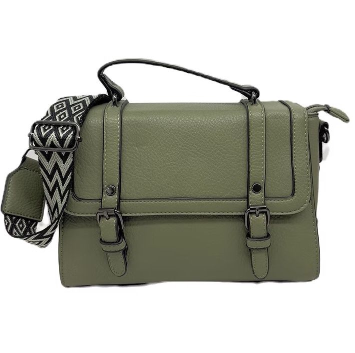 Sac bandoulière amande à double attaches avec large bandoulière