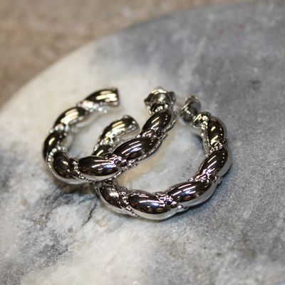 Créoles double torsade en acier inoxydable