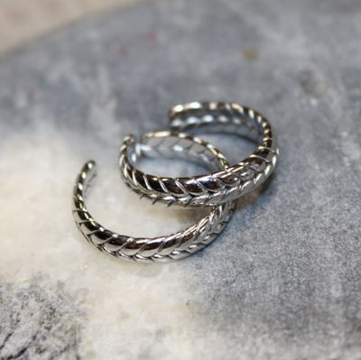 Bague réglable en acier effet épi