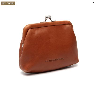 Porte-monnaie NERA en cuir cognac