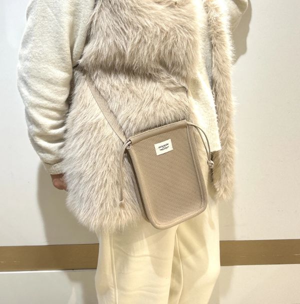 Pochette pour téléphone en textile taupe