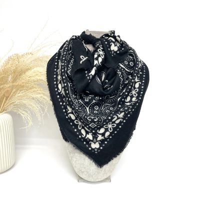 Grand carré style "bandana"noir