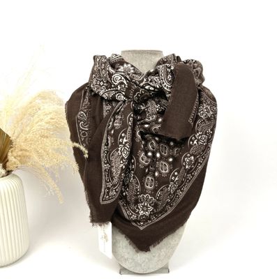 Carré "bandana" marron