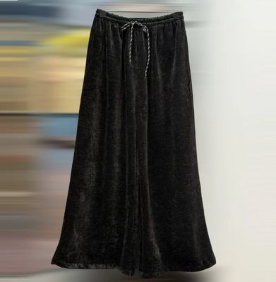 Pantalon ample en velours souple - Noir
