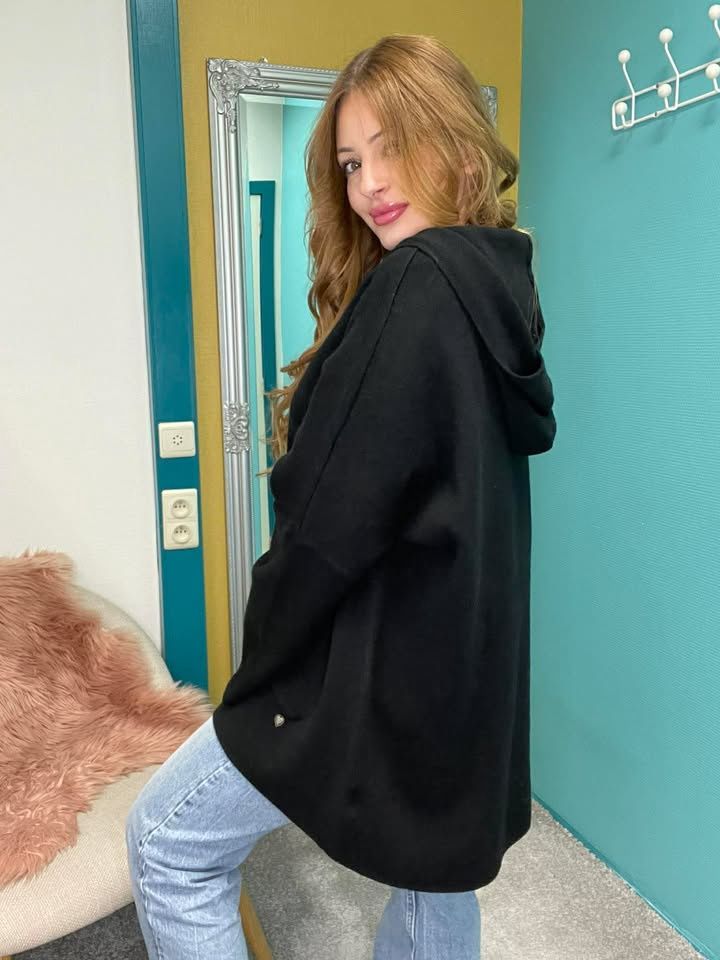 Veste large en maille tissée - Noir