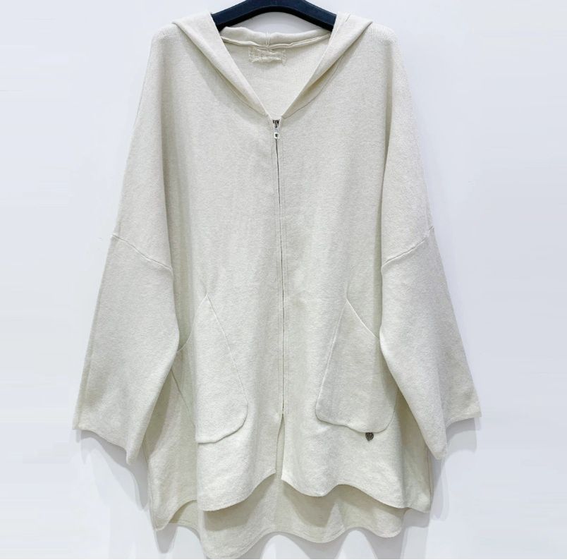 Veste large en maille tissée - Vanille