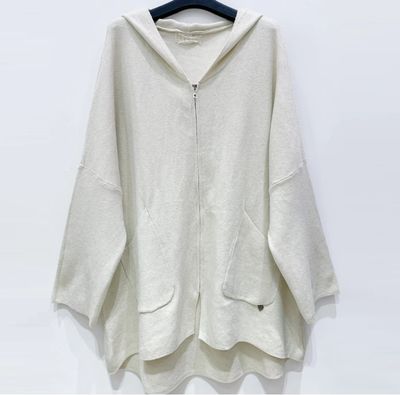 Veste large en maille tissée - Vanille