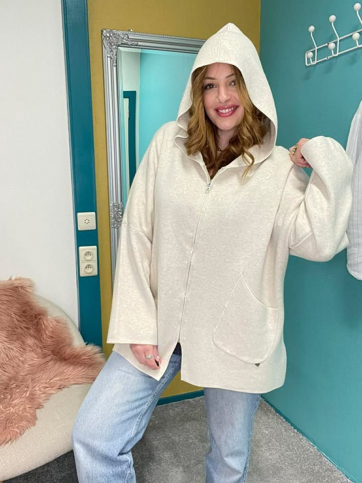 Veste large en maille tissée - Vanille