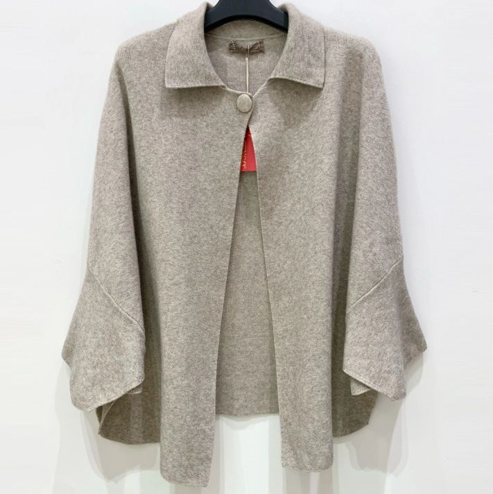 Cape en maille tissée - Beige