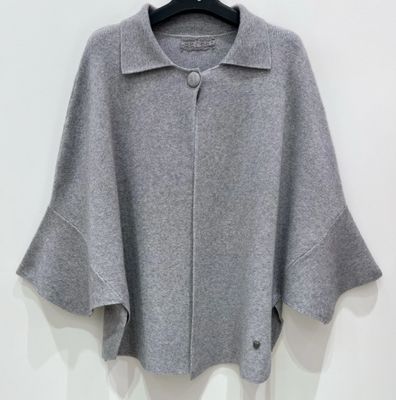 Cape en maille tissée - Gris