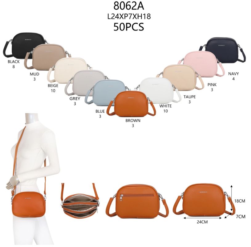 Sac bandoulière à 3 fermetures - Marine