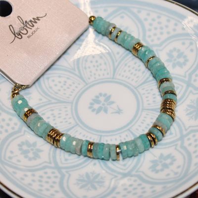 Bracelet en acier et pierres naturelles - Turquoise