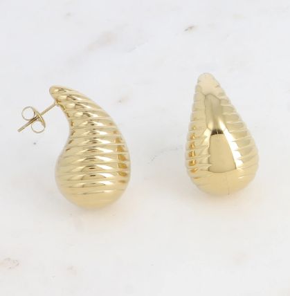 Boucles gouttes en acier doré