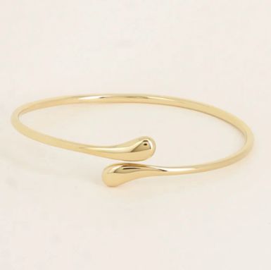 Jonc "goutte" en acier doré