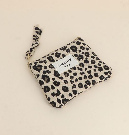 Porte-monnaie en coton à imprimé Guépard