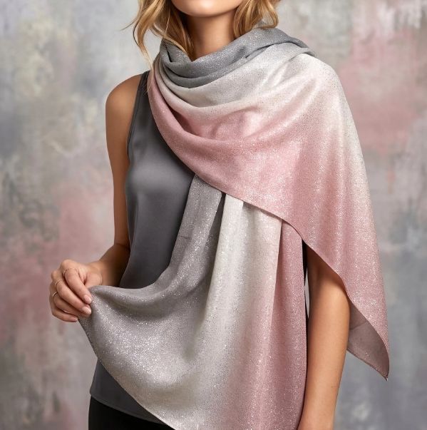 Foulard dégradé avec dorures - Rose