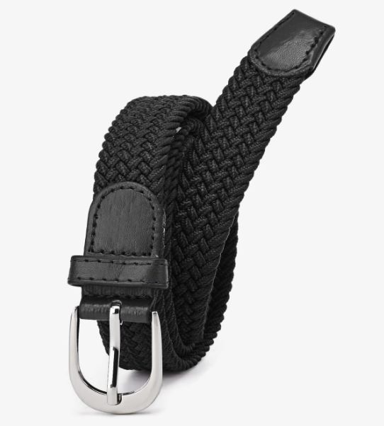 Ceinture élastique tressée mixte - Noir