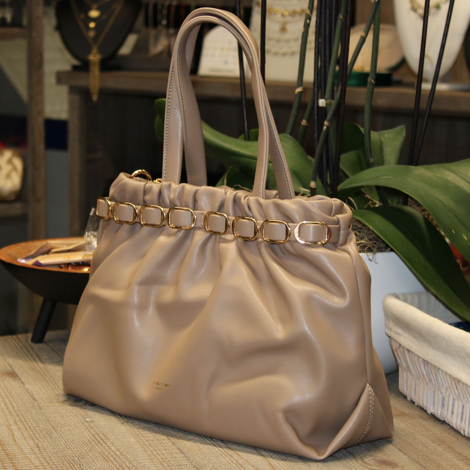 Sac à main trapèze évasé - Taupe
