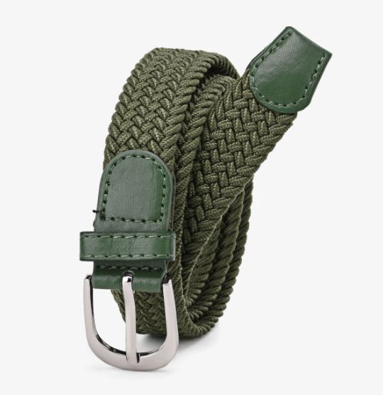 Ceinture élastique tressée mixte - Kaki