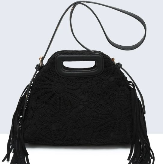 Sac en textile crocheté - Noir