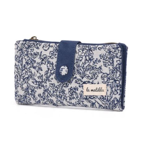 Portefeuille en coton - Motif bleu