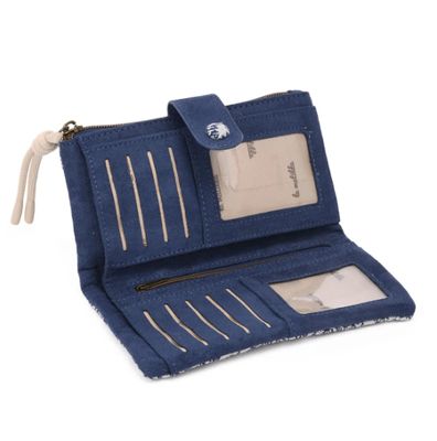 Portefeuille en coton - Motif bleu