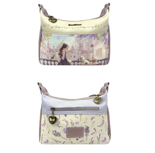 Sac épaule/bandoulière Sweet &amp; Candy - Lilas&amp;Beige