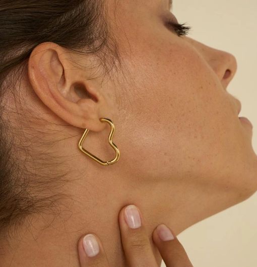 Créoles cœur en acier inoxydable doré