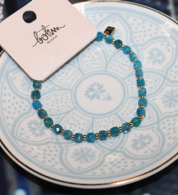 Bracelet en acier inoxydable doré et pierres naturelles - APATITE