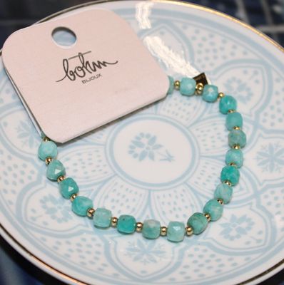 Bracelet en acier inoxydable doré et pierres naturelles - AMAZONITE