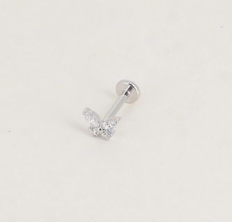 Piercing en titane et PAPILLON en cristal
