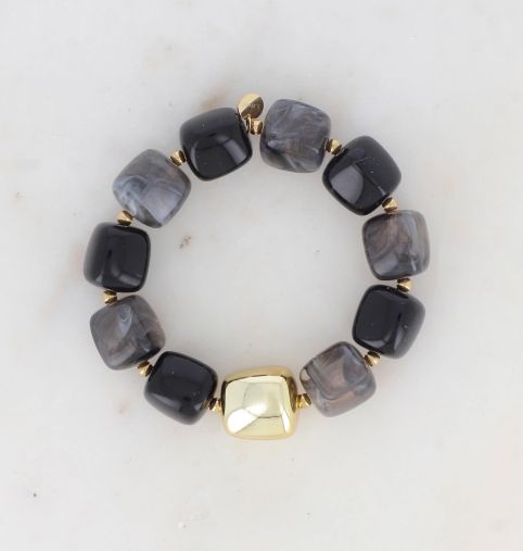 Bracelet en résine coloré - Noir