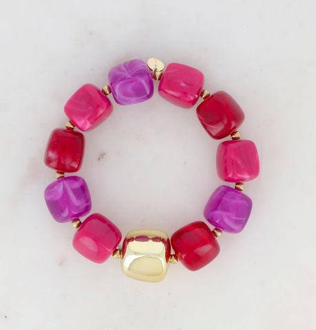 Bracelet en résine coloré - Rouge