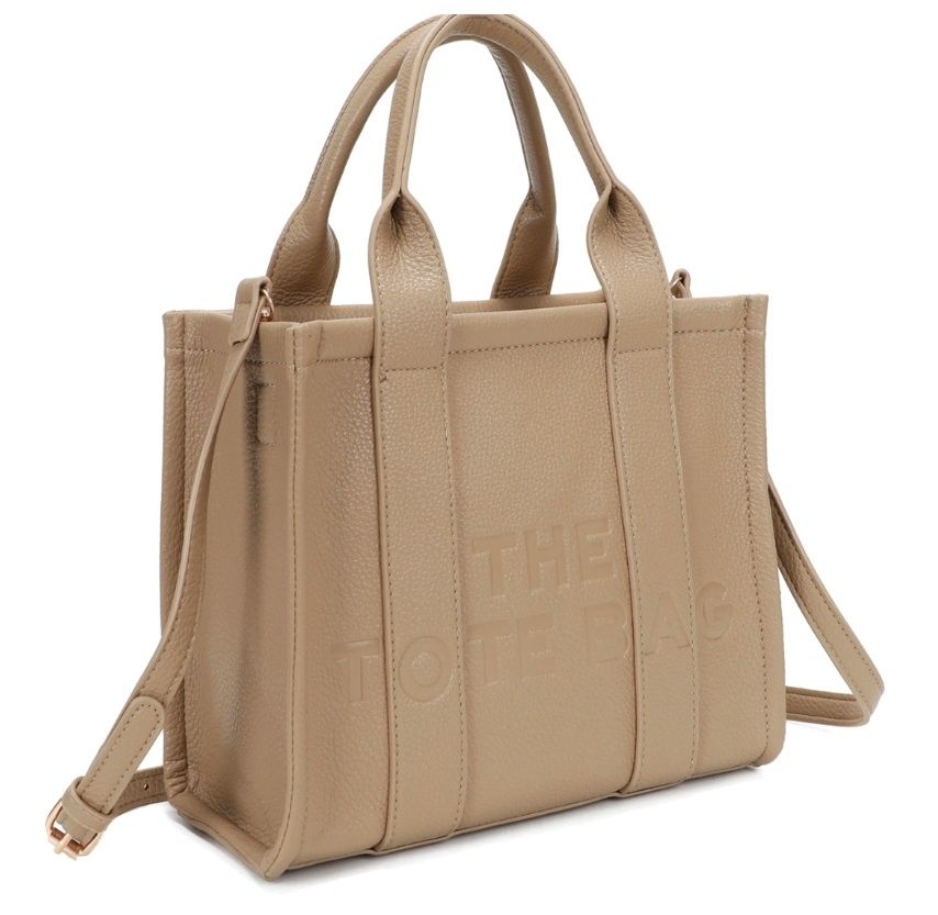 Petit sac TOTE en similicuir - Beige
