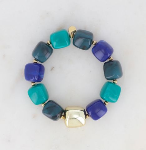 Bracelet en résine coloré - Bleu
