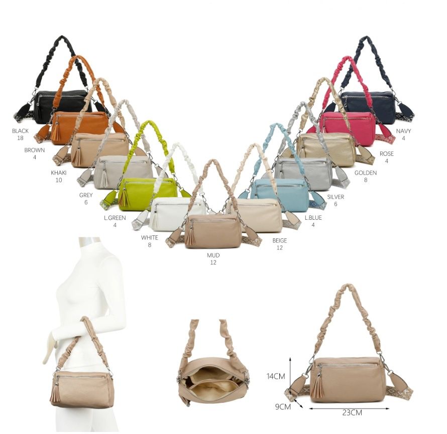 Sac épaule/bandoulière en similicuir - Noir