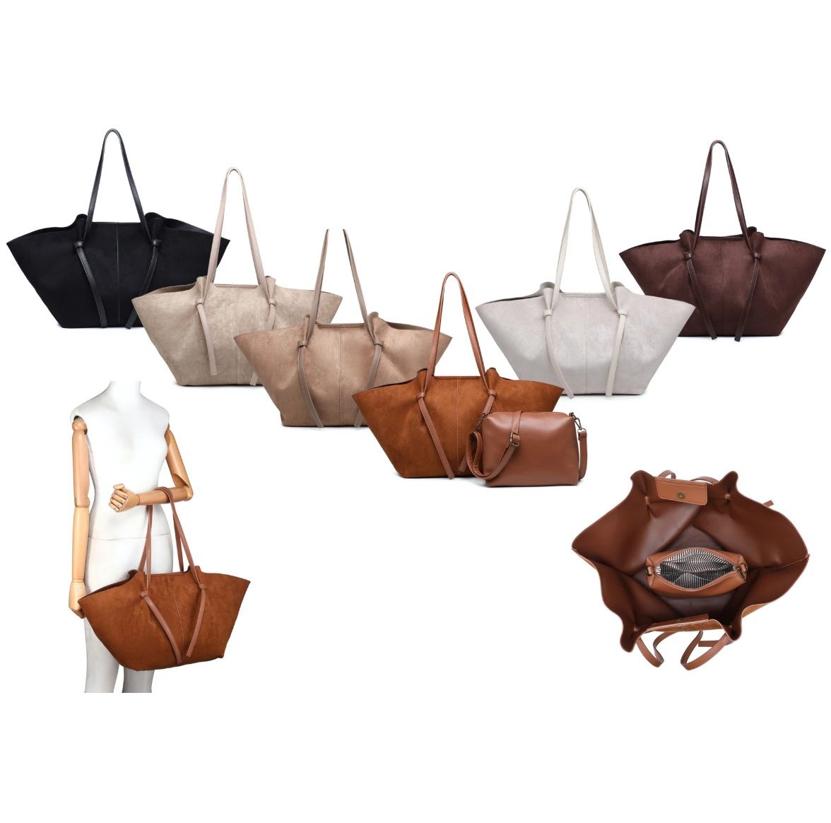 Sac en suède XXL - Ivoire