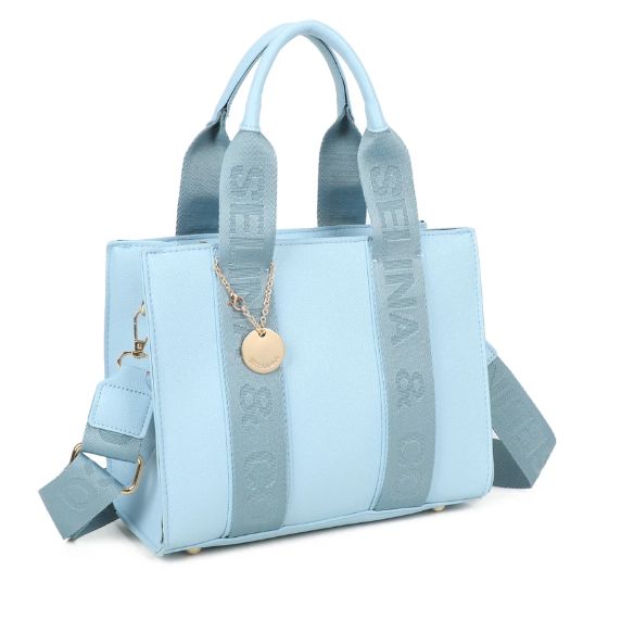 Sac TOTE en similicuir - Bleu clair