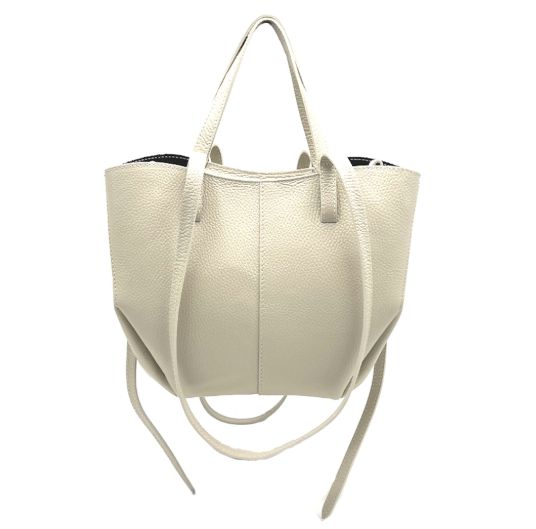 Sac modulable porté épaule en cuir grainé - Beige