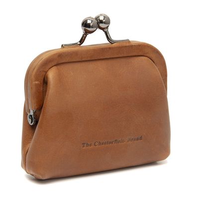 Porte monnaie CALVIA en cuir - Cognac