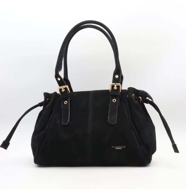 Sac épaule/bandoulière/main en suédine - Noir